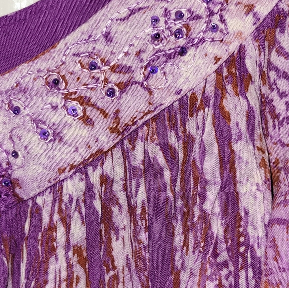 NWT Sakkas Mira Tie Dye Cap Sleeve Relaxed Fit Embellished Tunic Top Size OS - Picture 3 of 7